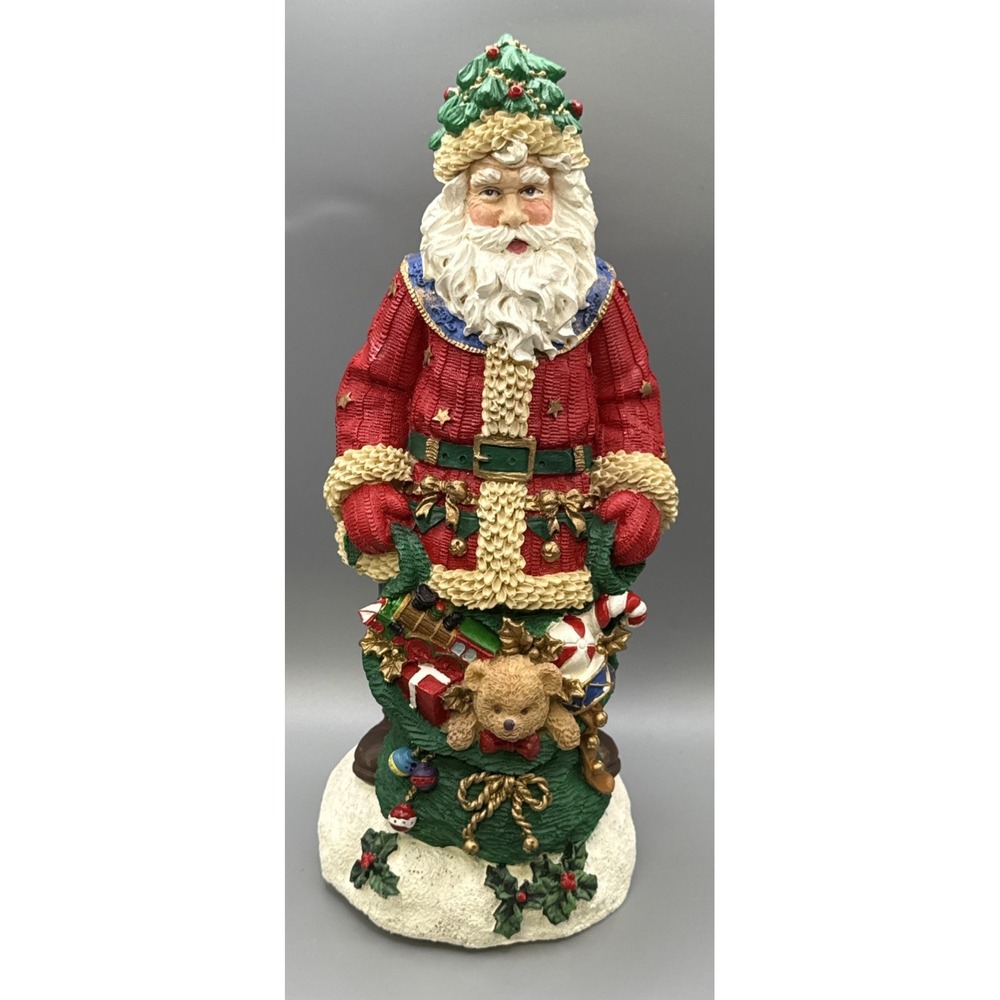 JAIMY Wind Up Musical Old-World‎ Style 12" Santa with Toy Bag MUSICAL